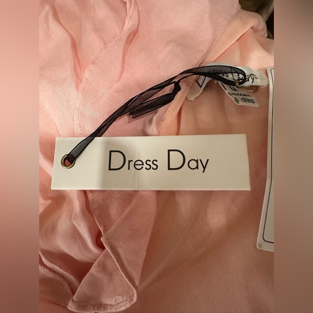 NWT  PALE PINK Maxi Dress Faux Wrap top Ruffled W/Tassel Belt Flowy Skirt - Picture 7 of 10